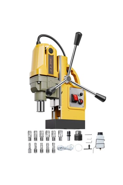 VEVOR Mașină Talpă Magnetică – 1400W, Ø40mm, 12500N, 800 RPM, 11 Freze