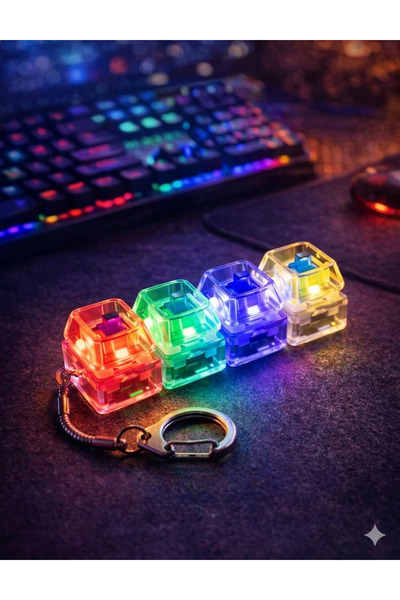 MİNİKO KİDS 4-Piece Lighted Clicker Sound Click Key Gift Stress Keychain (Mix...