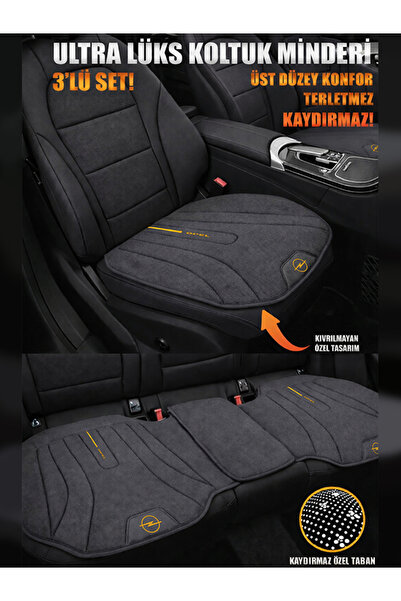 mutlu oto aksesuar Opel Uyumlu Keten Füme Oto Koltuk Minderi Kaydırmaz Terlet...