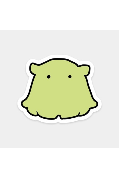 The Sticker Story. ملصق الشيء الأخضر الغريب