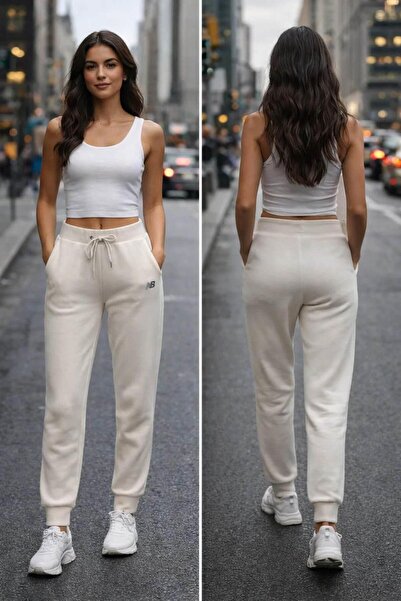 New Balance Γυναικείο Κρεμ Φούτερ Εύκαμπτο Ύφασμα