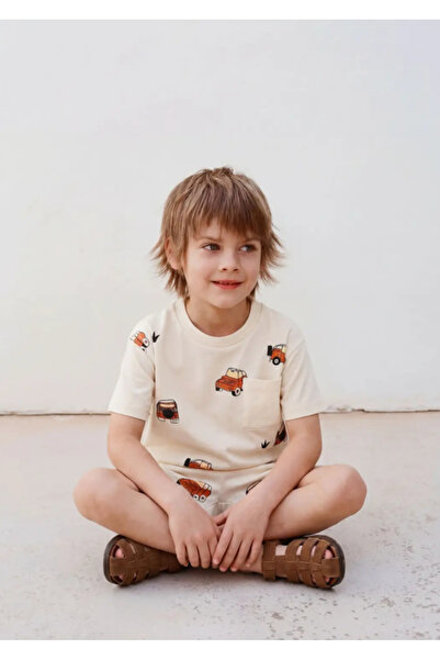 mirkidsclub Araba Figürlü Çocuk T-shirt / Şort Takım