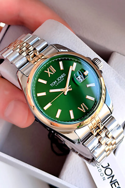Tom Jones ساعة يد رجالية فاخرة من الفولاذ مع سوار فولاذي وآلية يابانية أنيقة ...