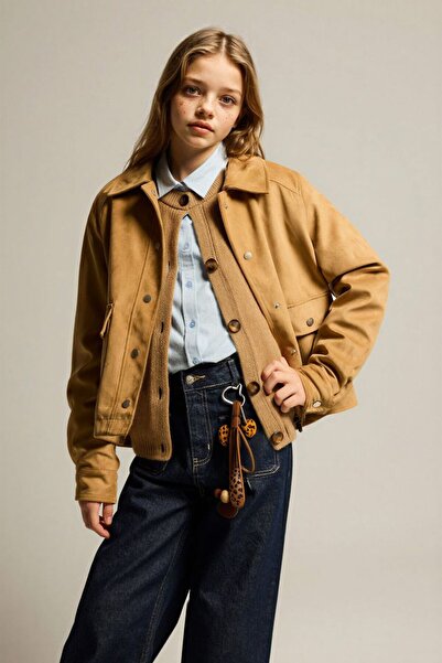 DeFacto Παλτό για κορίτσια F9188A8/BG219 D.SAND