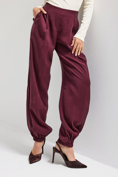 it's basic Γυναικείο παντελόνι σε χρώμα μπορντό s6-35 Baggy Jogger Loose Fit