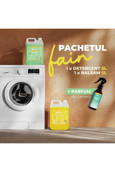 Detergent La Canistra Pachet Duo -Detergent Lichid si Balsam Rufe FAIN + Parfum camera CADOU