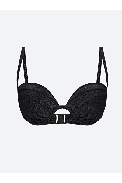 LC Waikiki Stitched Pad Plain Glitter Detail Women's Bikini Top