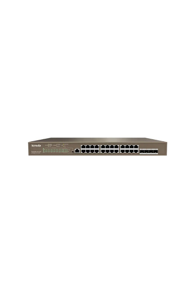 Tenda محول شبكة جيجابت قابل للإدارة بـ 24 منفذ PoE و4 منافذ SFP بقوة 410 واط ...