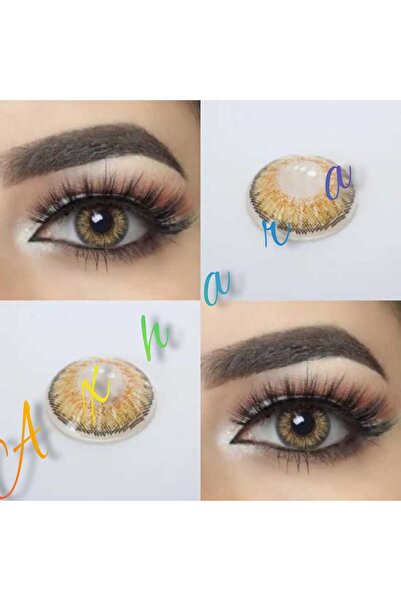 Axhara Newyork Henna Hazel Ela Renkli Göz Kirpik Lens Yıllık Kullanım