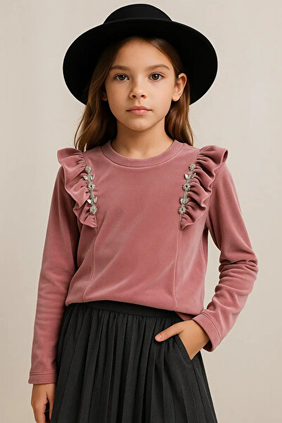 Velvet Φούξια Μπλούζα με Βολάν & Στρας - Μοναδική Λάμψη για την Μικρή σας Πρι...