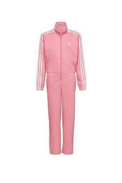 Adidas Originals Ροζ ολόσωμη φόρμα με αθλητικό φερμουάρ