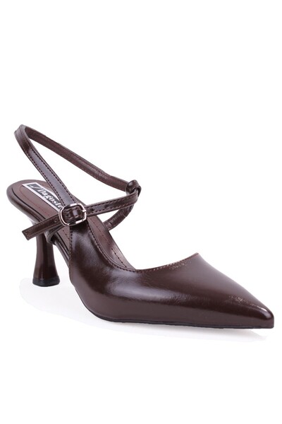 DAGOSTER DZA07-1296047 Καφέ 8 εκ. Κλασικά Γυναικεία Παπούτσια με Λεπτό Τακούνι