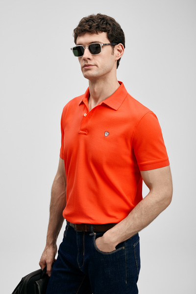 Lufian Laon Smart ανδρικό μπλουζάκι πόλο πορτοκαλί
