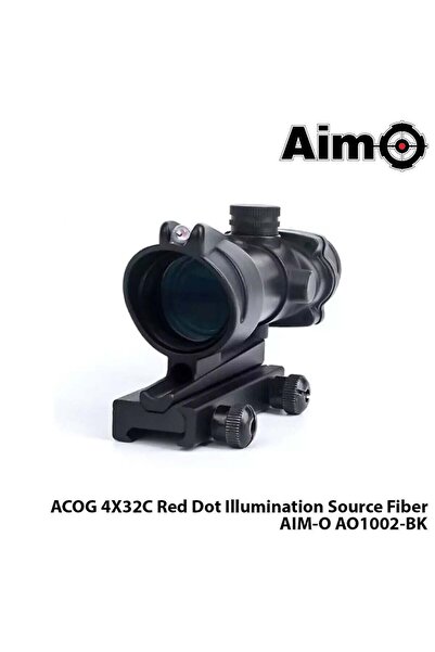 AIMO WADSN® Dürbün ACOG 4X32C Red Dot Illumination Source Fiber-SİYAH AIM-O A...