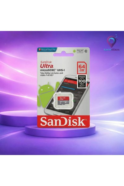 SanDisk بطاقة ذاكرة Ultra microSDXC بسعة 64 جيجابايت - سرعة 100 ميجابايت/ثانية