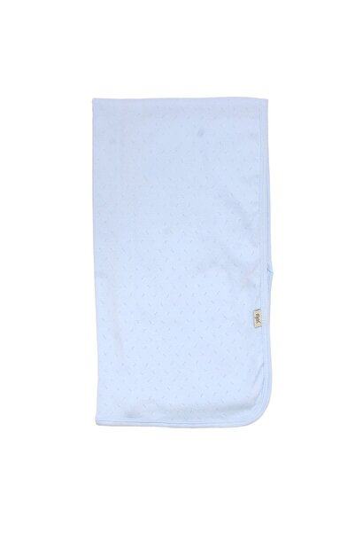 bebegen Baby Boy Blue Self-Patterned Double Layer Combed Cotton Blanket 80X90