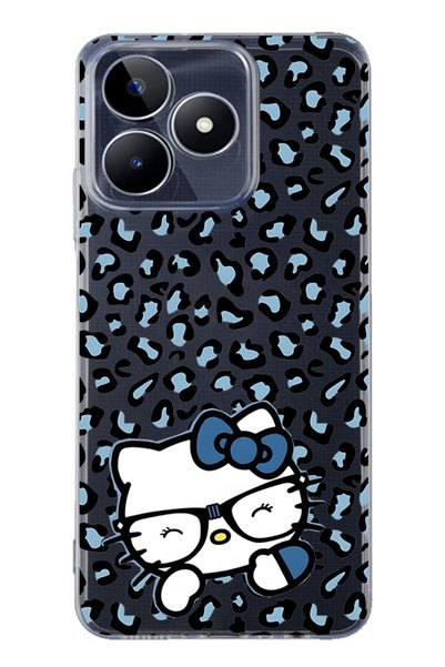 FLAMENKO Realme Note 50 4g Compatible Kitty Patterned Transparent Phone Case