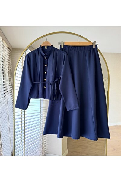 MODA VEDAT Γυναικεία Μπλούζα με Πιέτες και Φούστα -0550