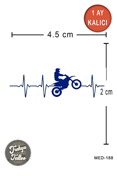 Trakya Tattoo 1 Ay Kalıcı Dövme Minimal Kalp Ritmi Motorcu Geçici Dövme