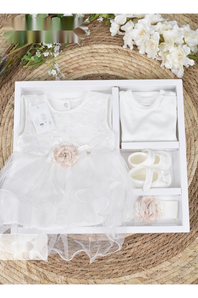 Trendbaby طقم فستان بناتي براق مع الحذاء وطبقة تنورة داخلية من Trend Baby & T...