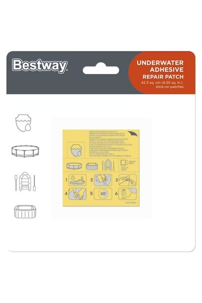 BESTWAY Σετ 10 αυτοκόλλητων επιθεμάτων, αδιάβροχα, 6,5x6,5 εκ.