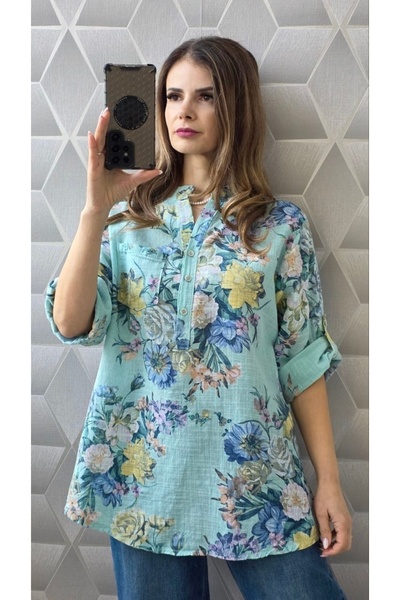 styleFlex Γυναικεία μπλούζα 100% βαμβακερή με φλοράλ σχέδιο - casual και κομψή