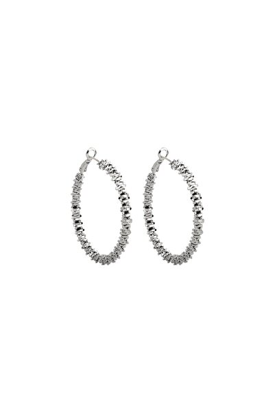 CAL'S Silver Geometric Hoop Earrings