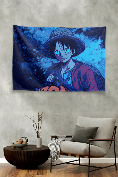 Vagonik One Piece Λούφι Απόκριες Μπλε Φωσφορίζουσα Κολοκύθα