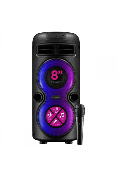 jetucuzal BT USB SD AUX 8 İNÇ Mikrofonlu Anfi Yüksek SES Taşınabilir RGB Işık...