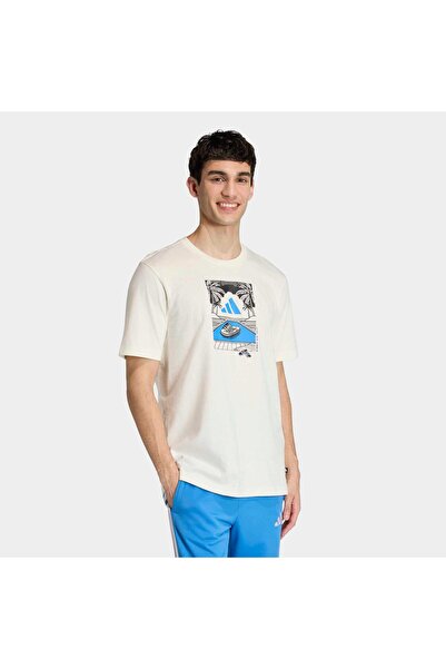 adidas Summer Slides Graphic Men's Cream T-Shirt (Jz5001)