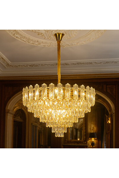 LOUMIRA Luxury Gold Crystal Chandelier - 40 cm (Round)