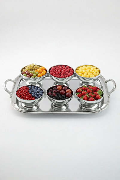 Kitchen Life 6-Piece Stainless Steel Tableware Presentation Snack Bowl Breakf...