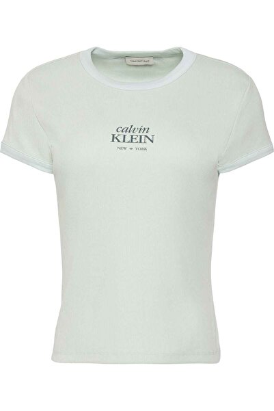 Calvin Klein Women's Brand Logo Mint T-Shirt Suitable for Daily Use Lv047F240...