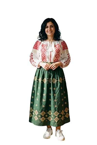 rody's forever Γυναικεία βελούδινη φούστα μαύρη/κόκκινη, μέγεθος M