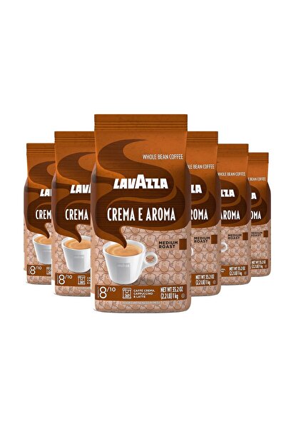 LavAzza Roasted Coffee Beans, Crema E Aroma, 2.20 lbs (Pack of 6)