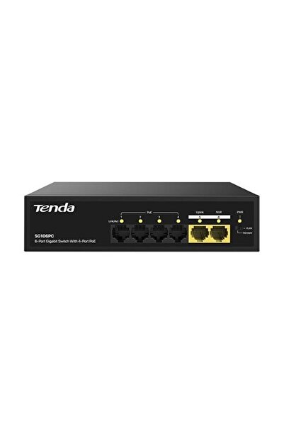 Tenda 6Port-4Port Poe 55W 2-Uplink Gigabit Unmanaged Switch Sg106Pc