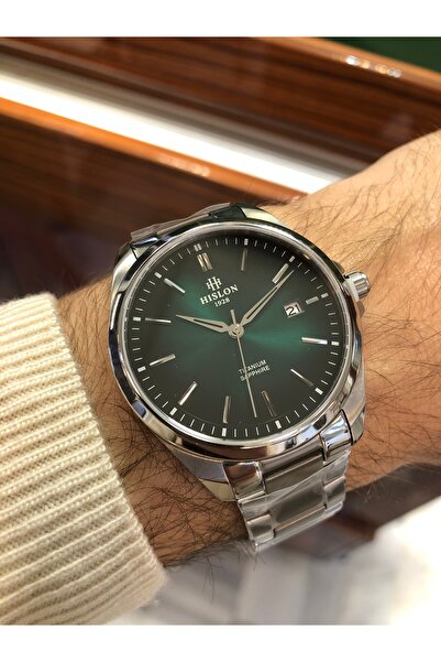 Hislon Titanium Case Titanium Band Sapphire Glass Calendar Waterproof Men's W...