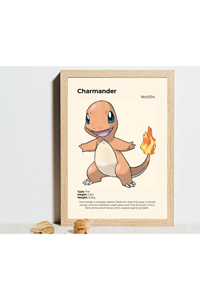 Vantora Pokemon Tasarımlı Ahşap Çerçeveli Poster | Duvar Tablosu