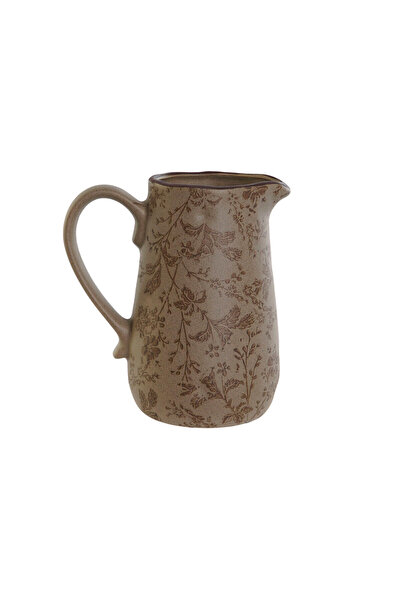 Home Esprit Καράφα, Σάμπι Σικ, καφέ, πήλινο, με σχέδιο φύλλων