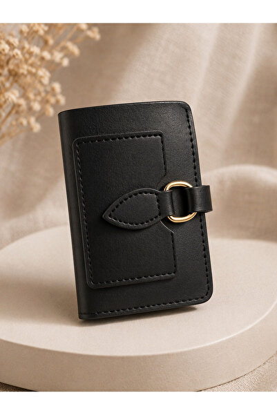 Alexis Carrel Poine Gold Ring Portofel cu suport pentru carduri negru, cu det...