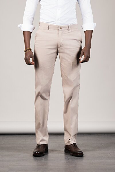 NOTRA Κλασικό καλοκαιρινό παντελόνι από βαμβακερή υφασμένη ύφασμα γαμπαρντίνα...