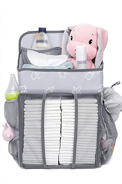 Alfagrup Bebek Beşik Organizeri Askılı Bebek Organizer Çanta Beşik Yanı Bez Islak Mendil Düzenleyici