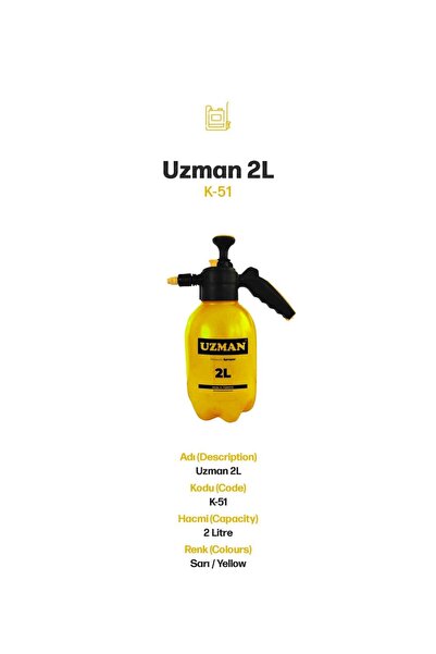 RAYMOOR Uzman 2 Litre Basınçlı Sprey Pompası K-51 | Araç, Ev ve Bahçe İçin Pr...