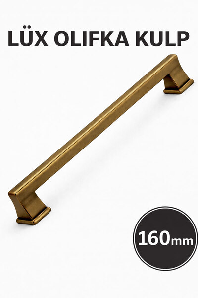 Badem10 LUX OLİFKA Ματ Αντικέ Κίτρινο 160 χιλ. Λαβή Συρταριέρας Μοντέρνου Σχε...