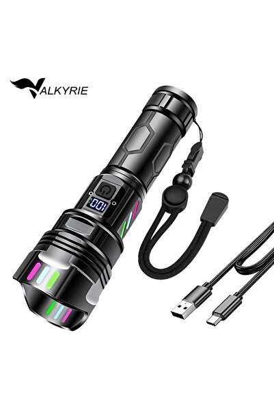valkyrie Şarjlı El Feneri 30W Powerbank Özellikli Type-C Zoomlu 5 Modlu Ultra...