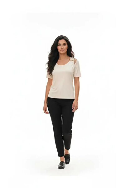 Sierra otantik Stylish Office Bodysuit with Cut-Out Detail and Gold Accessories