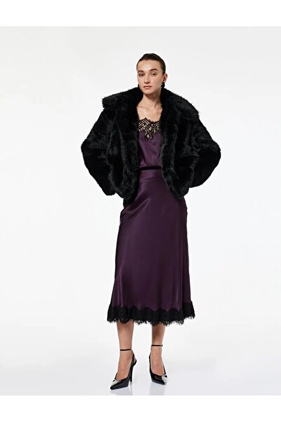 Koton εφαρμοστό Μίντι σατέν φούστα με δαντέλα