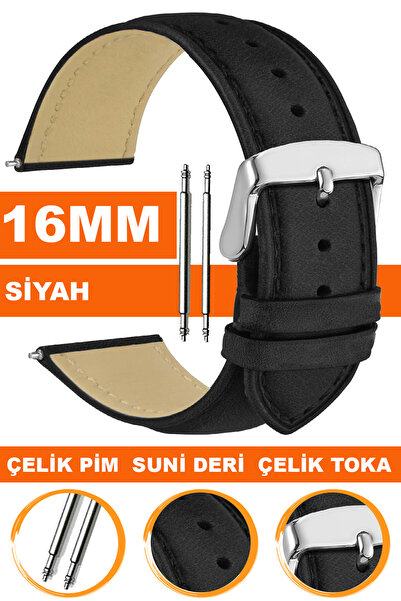 COBRA 16mm Saatlerle Uyumlu Klasik Model Deri Saat Kordonu Kayışı AL11DB-16MM