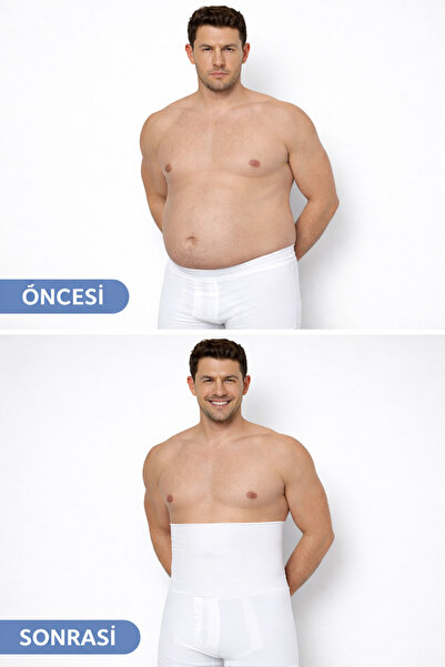 SÜSEN LİNGERİE Ανδρικό λευκό μποξεράκι κορσέ, ελαστικό χωρίς ραφές, για σύσφι...