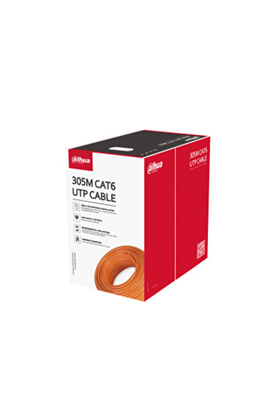 DAHUA 305 متر 23AWG كابل CCA CAT6 رمادي اللون PFM922I-6UN-C